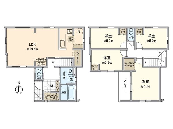 春日井市花長町1丁目 間取図(平面図) 春日井市花長町1丁目 間取図(平面図)
