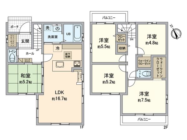 春日井市白山町6丁目 7号棟 間取図(平面図) 春日井市白山町6丁目 7号棟 間取図(平面図)