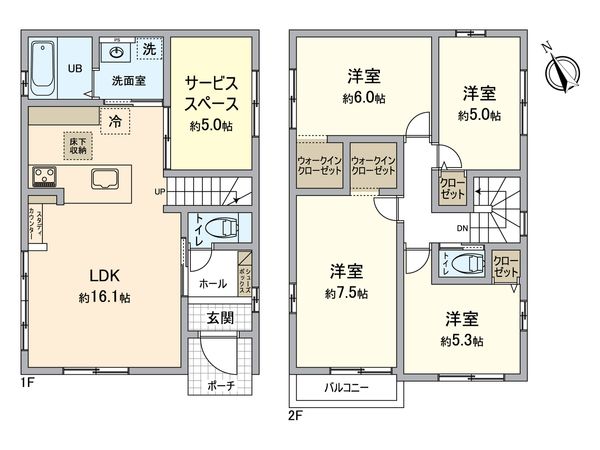 春日井市白山町6丁目 5号棟 間取図(平面図) 春日井市白山町6丁目 5号棟 間取図(平面図)