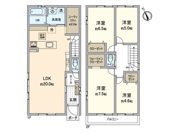 春日井市白山町6丁目 3号棟 間取図(平面図) 春日井市白山町6丁目 3号棟 間取図(平面図)