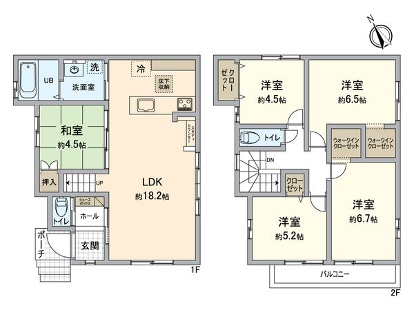 春日井市白山町6丁目 1号棟 間取図(平面図) 春日井市白山町6丁目 1号棟 間取図(平面図)