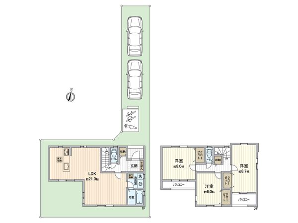 春日井市高山町4丁目 間取図(平面図) 春日井市高山町4丁目 間取図(平面図)