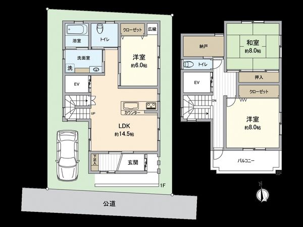 春日井市勝川新町1丁目 間取図(平面図) 春日井市勝川新町1丁目 間取図(平面図)