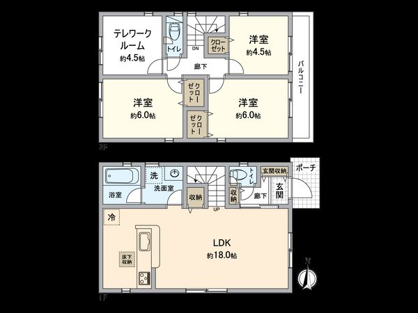 春日井市柏原町1丁目 4号棟 間取図(平面図)