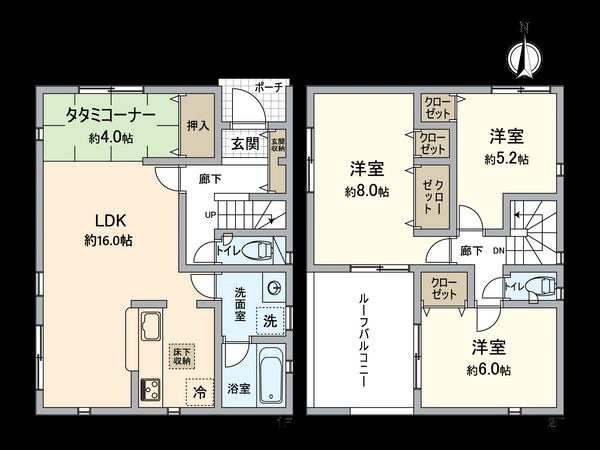 春日井市柏原町1丁目 6号棟 間取図(平面図) 春日井市柏原町1丁目 6号棟 間取図(平面図)