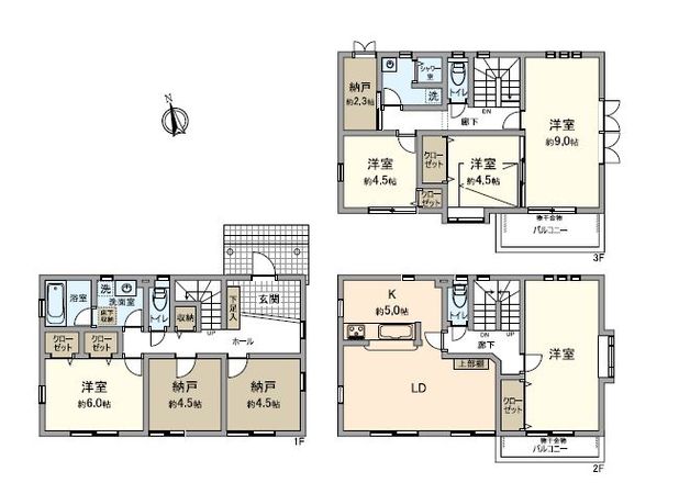 小牧市大字村中 間取図(平面図) 小牧市大字村中 間取図(平面図)