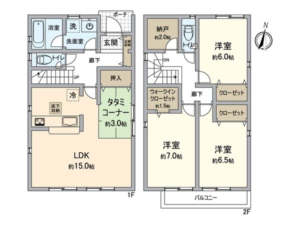 春日井市宮町 2号棟 間取図(平面図) 春日井市宮町 2号棟 間取図(平面図)