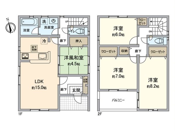 春日井市大留町5丁目 7号棟 間取図(平面図) 春日井市大留町5丁目 7号棟 間取図(平面図)