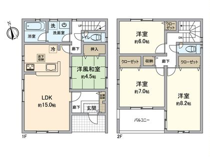 春日井市大留町5丁目 7号棟 間取図(平面図)