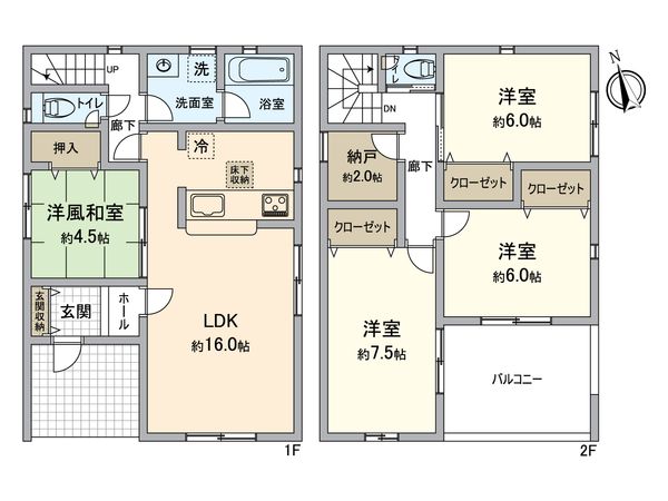 春日井市大留町5丁目 4号棟 間取図(平面図) 春日井市大留町5丁目 4号棟 間取図(平面図)