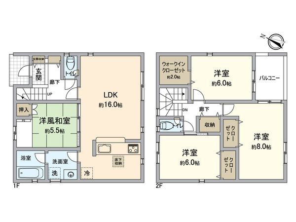 春日井市大留町5丁目 2号棟 間取図(平面図) 春日井市大留町5丁目 2号棟 間取図(平面図)
