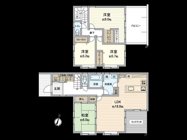 春日井市菅大臣町 間取図(平面図) 春日井市菅大臣町 間取図(平面図)