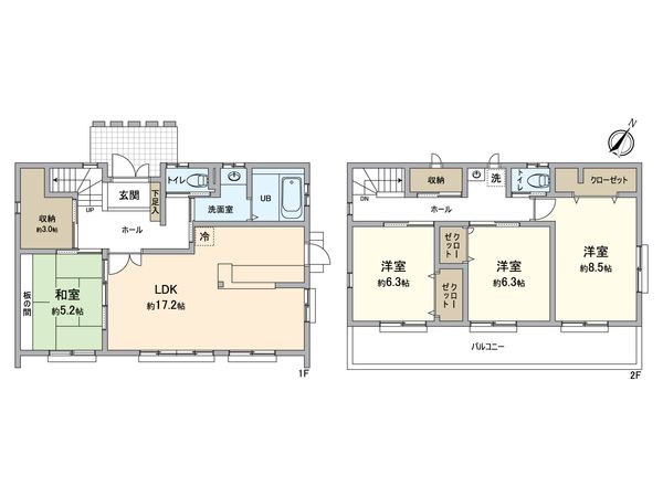 春日井市大留町8丁目 間取図(平面図)