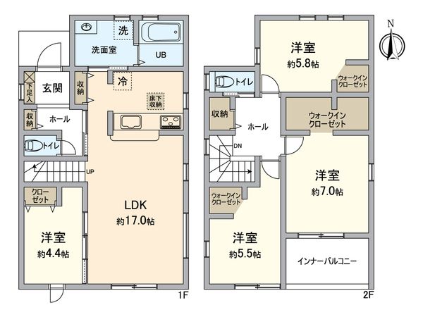 春日井市石尾台5丁目 2号棟 間取図(平面図) 春日井市石尾台5丁目 2号棟 間取図(平面図)