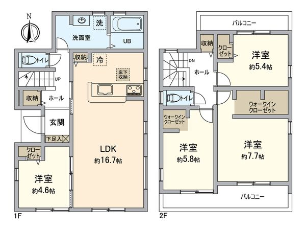 春日井市石尾台5丁目 1号棟 間取図(平面図) 春日井市石尾台5丁目 1号棟 間取図(平面図)