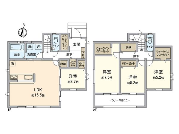 春日井市大手田酉町1丁目 1号棟 間取図(平面図) 春日井市大手田酉町1丁目 1号棟 間取図(平面図)