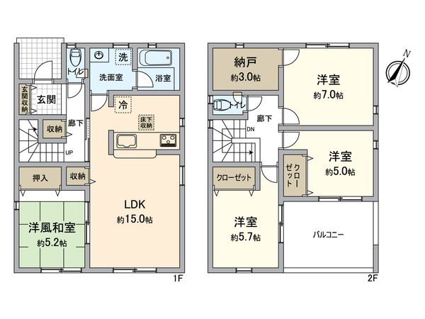 春日井市大手田酉町1丁目 1号棟 間取図(平面図) 春日井市大手田酉町1丁目 1号棟 間取図(平面図)