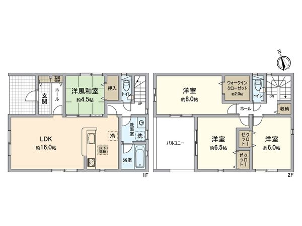 春日井市東野町9丁目 4号棟 間取図(平面図)