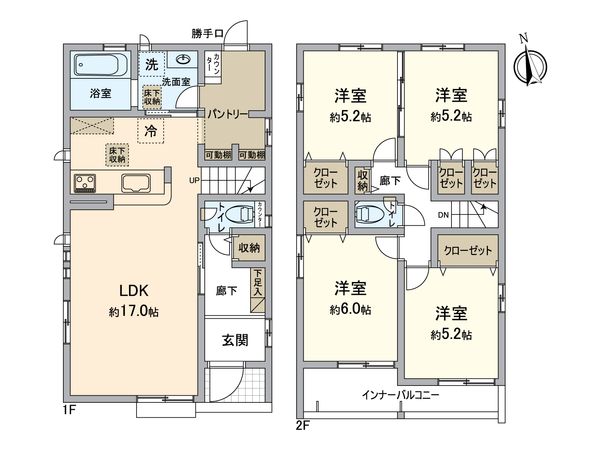 春日井市花長町1丁目 2号棟 間取図(平面図) 春日井市花長町1丁目 2号棟 間取図(平面図)