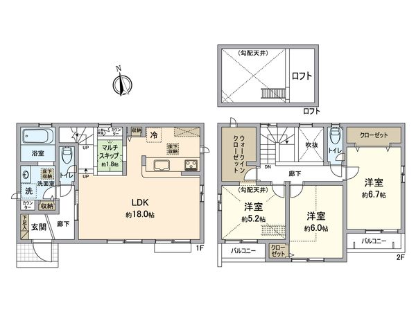 春日井市花長町1丁目 1号棟 間取図(平面図) 春日井市花長町1丁目 1号棟 間取図(平面図)