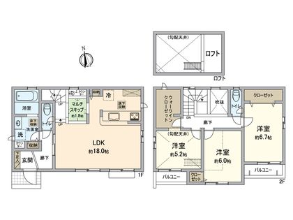 春日井市花長町1丁目 1号棟 間取図(平面図)