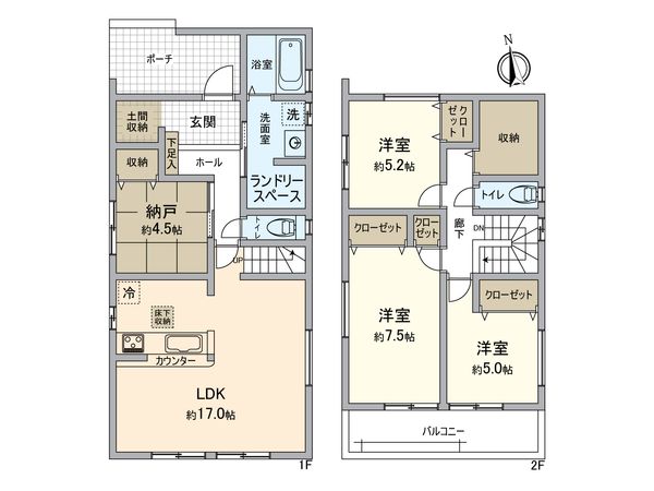 春日井市花長町1丁目 間取図(平面図) 春日井市花長町1丁目 間取図(平面図)