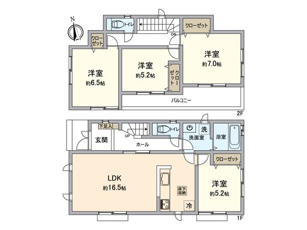 春日井市味美白山町1丁目 E号棟 間取図(平面図) 春日井市味美白山町1丁目 E号棟 間取図(平面図)