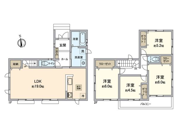 春日井市味美白山町1丁目 C号棟 間取図(平面図) 春日井市味美白山町1丁目 C号棟 間取図(平面図)