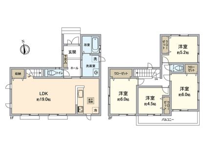 春日井市味美白山町1丁目 C号棟 間取図(平面図)