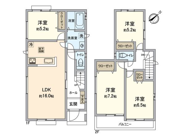 春日井市岩成台9丁目 1号棟 間取図(平面図) 春日井市岩成台9丁目 1号棟 間取図(平面図)