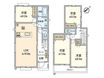 春日井市岩成台9丁目 1号棟 間取図(平面図)