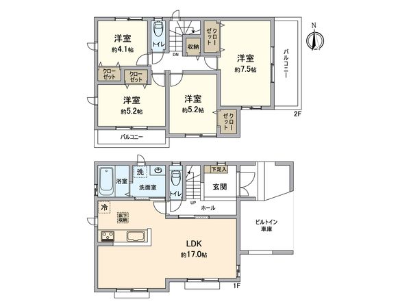 春日井市妙慶町2丁目 3号棟 間取図(平面図) 春日井市妙慶町2丁目 3号棟 間取図(平面図)