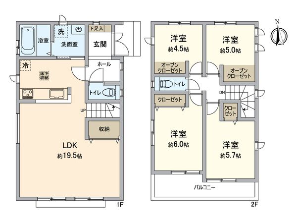 春日井市妙慶町2丁目 2号棟 間取図(平面図) 春日井市妙慶町2丁目 2号棟 間取図(平面図)