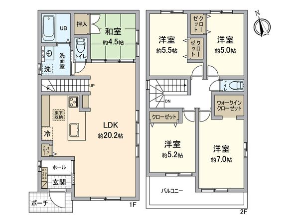 春日井市下津町1期 2号棟 間取図(平面図) 春日井市下津町1期 2号棟 間取図(平面図)