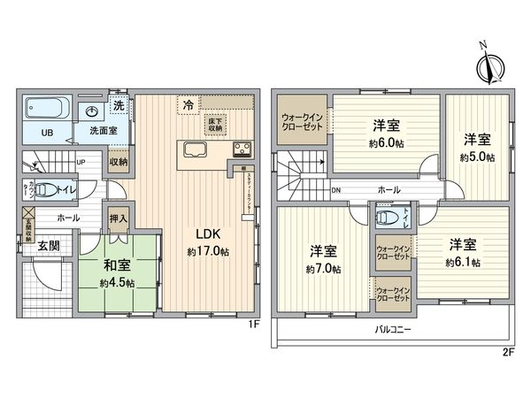 春日井市下津町2期 2号棟 間取図(平面図) 春日井市下津町2期 2号棟 間取図(平面図)