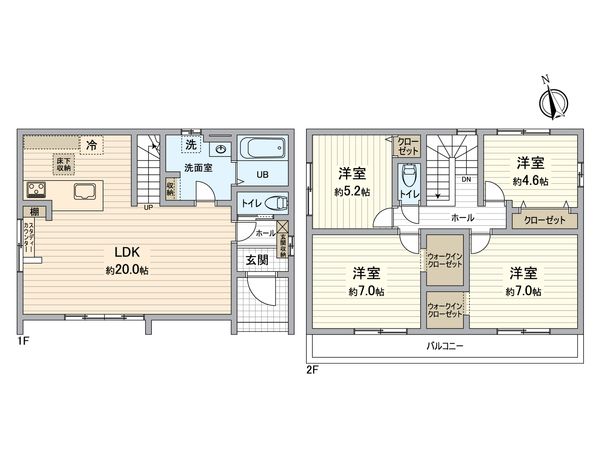 春日井市下津町2期 1号棟 間取図(平面図) 春日井市下津町2期 1号棟 間取図(平面図)