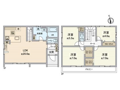 春日井市下津町2期 1号棟 間取図(平面図)