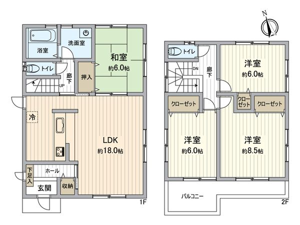 春日井市高森台2丁目 間取図(平面図) 間取図(平面図)