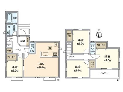 小牧市大字三ツ渕 A号棟 間取図(平面図)