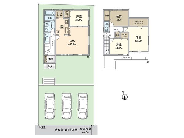 小牧市大字本庄 2号棟 間取図(平面図) 小牧市大字本庄 2号棟 間取図(平面図)