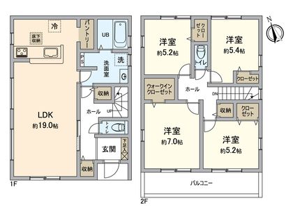 小牧市間々本町 2号棟 間取図(平面図)