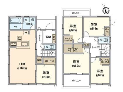 小牧市間々本町 1号棟 間取図(平面図)