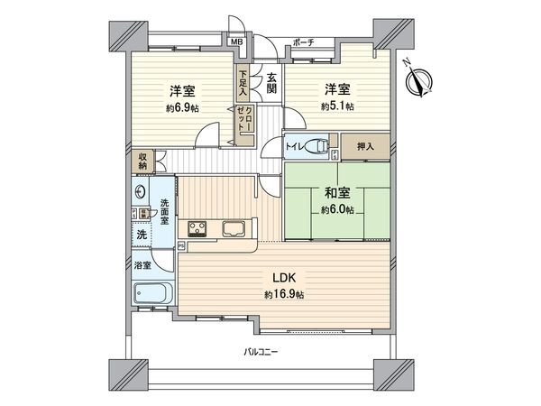 プリオール高蔵寺 間取図(平面図)