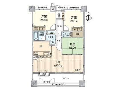 カルティア春日井Ⅱ 間取図(平面図)