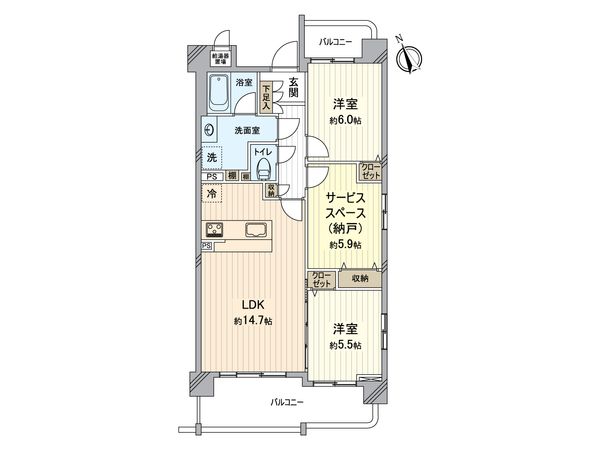 シャトー勝川Ⅲ 間取図(平面図)