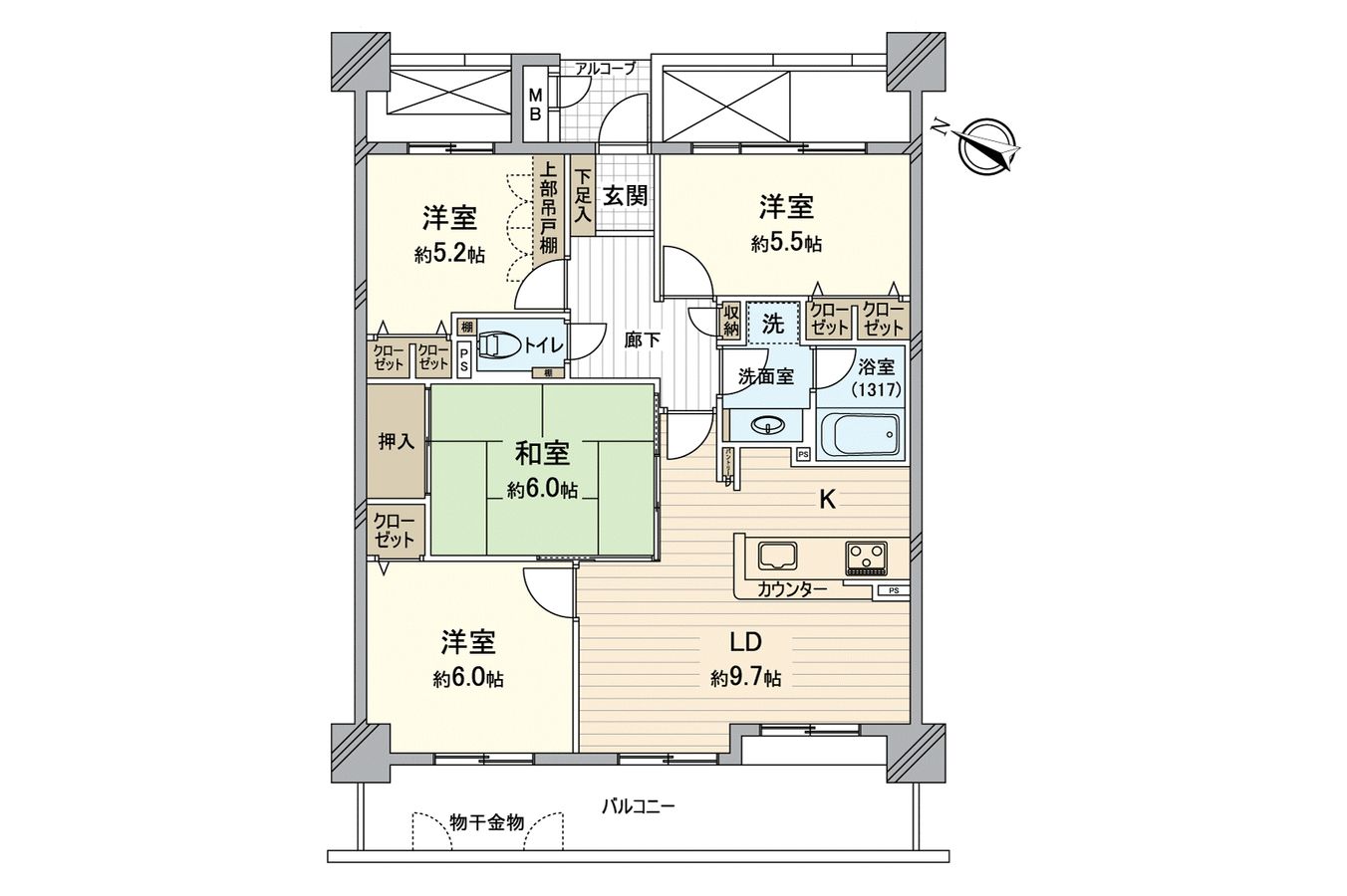 グローリアス春日井中央通 間取図(平面図) 間取図(平面図)