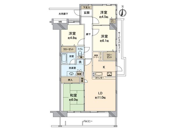 シャレール城山 間取図(平面図) シャレール城山 間取図(平面図)