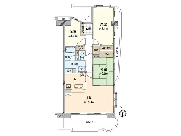 レインボー小牧原 間取図(平面図) レインボー小牧原 間取図(平面図)