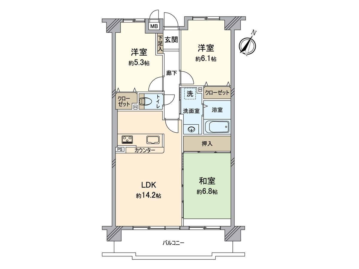 シャトレ愛松春日井 間取図(平面図) 間取図(平面図)