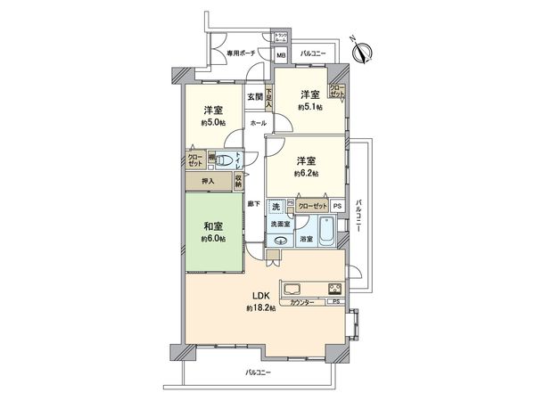 ランディア桃花台 4番館 間取図(平面図) ランディア桃花台 4番館 間取図(平面図)